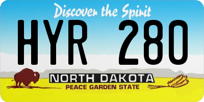 ND license plate HYR280