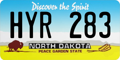 ND license plate HYR283
