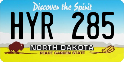 ND license plate HYR285