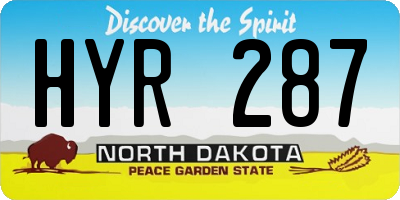 ND license plate HYR287