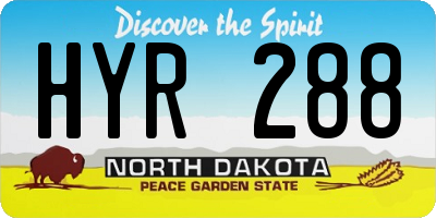 ND license plate HYR288