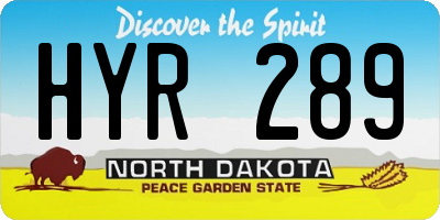 ND license plate HYR289