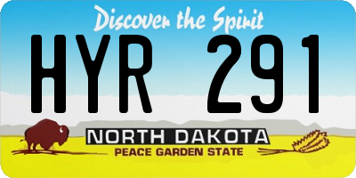 ND license plate HYR291