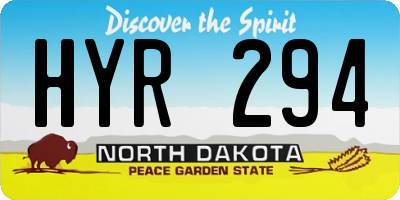 ND license plate HYR294
