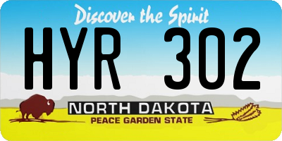 ND license plate HYR302