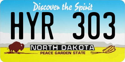 ND license plate HYR303