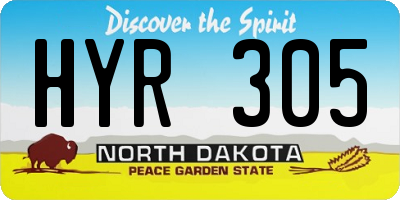 ND license plate HYR305