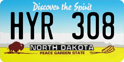ND license plate HYR308