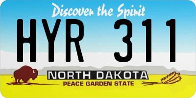ND license plate HYR311