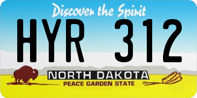 ND license plate HYR312