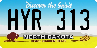 ND license plate HYR313