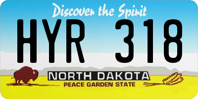 ND license plate HYR318