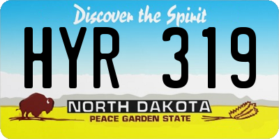 ND license plate HYR319