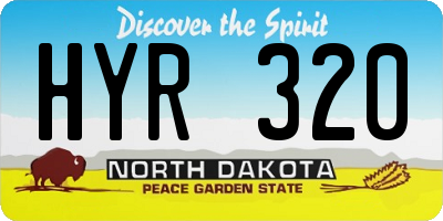 ND license plate HYR320