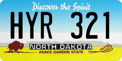 ND license plate HYR321