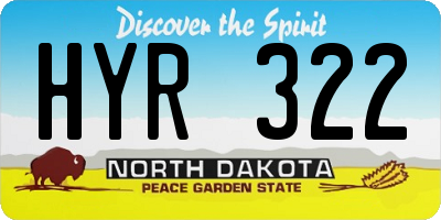 ND license plate HYR322