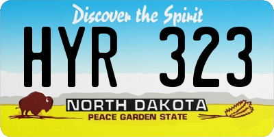 ND license plate HYR323