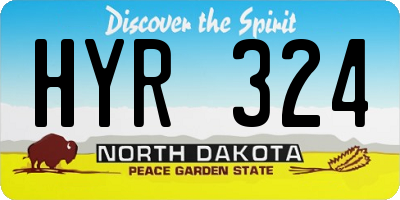 ND license plate HYR324