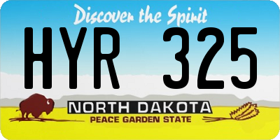 ND license plate HYR325