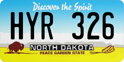 ND license plate HYR326