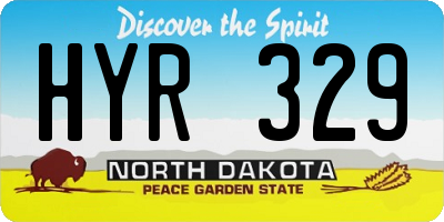 ND license plate HYR329
