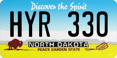 ND license plate HYR330