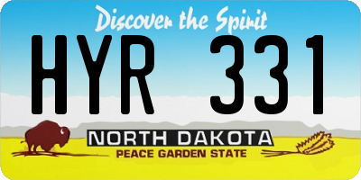 ND license plate HYR331