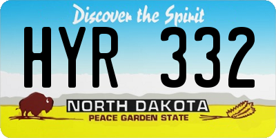 ND license plate HYR332