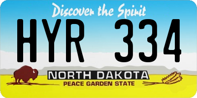ND license plate HYR334