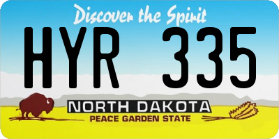 ND license plate HYR335