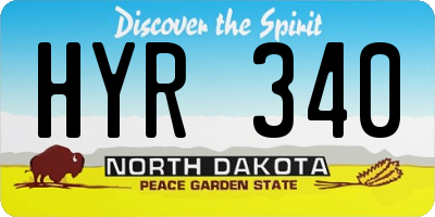 ND license plate HYR340