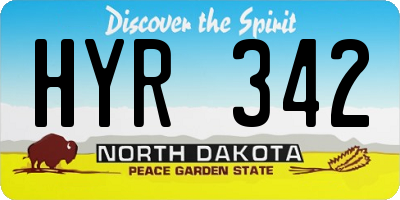 ND license plate HYR342