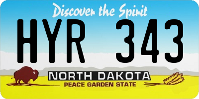 ND license plate HYR343