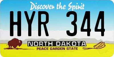 ND license plate HYR344