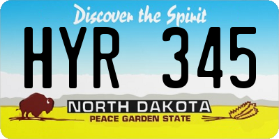 ND license plate HYR345