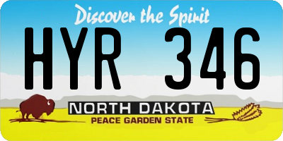 ND license plate HYR346