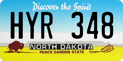 ND license plate HYR348