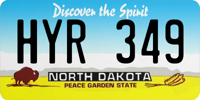 ND license plate HYR349