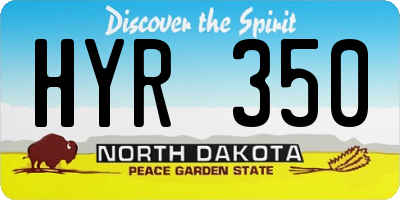 ND license plate HYR350