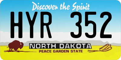 ND license plate HYR352