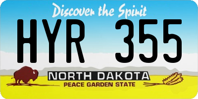 ND license plate HYR355