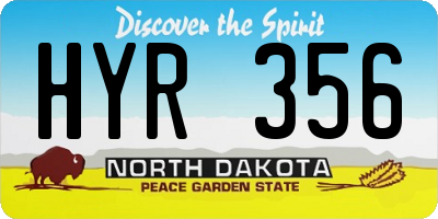 ND license plate HYR356