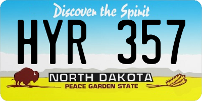 ND license plate HYR357