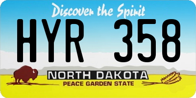 ND license plate HYR358