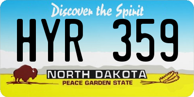 ND license plate HYR359