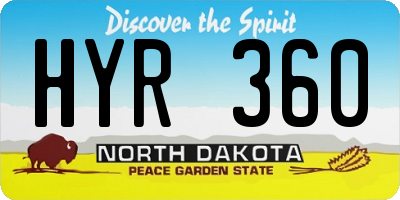 ND license plate HYR360