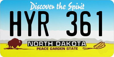 ND license plate HYR361