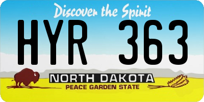 ND license plate HYR363