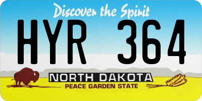 ND license plate HYR364