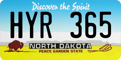 ND license plate HYR365
